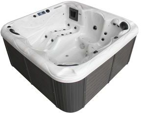Family Compact Hot Tub Silver White Marble 13