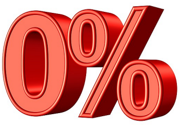 Zero percent (0%) interest free finance